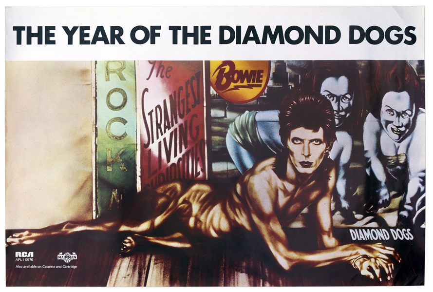 David Bowie ''Diamond Dogs'' Poster From 1974 With the Famous Peelaert Album Art